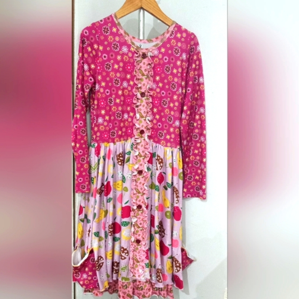 Floral Pink Kids Dress 🩷💛💚